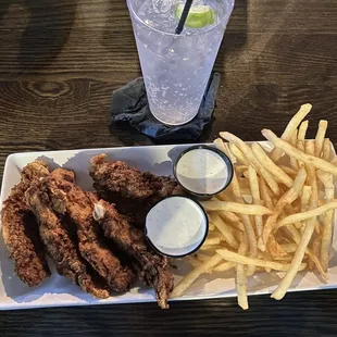 Chicken strips-hand breaded.