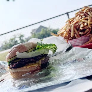 The Great Burger &amp; small (ha) fries.