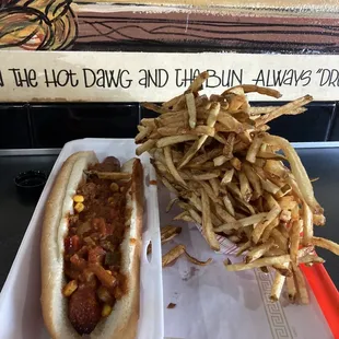Chili dog and &quot;jr&quot; fries