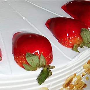 strawberries on a cake