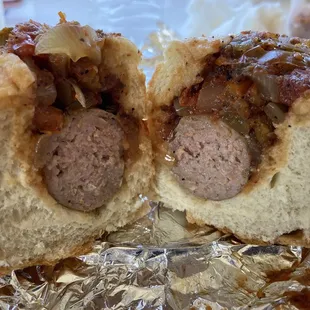 Italian Sausage Sandwich with Peppers and Onions
