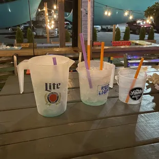 two drinks on a table