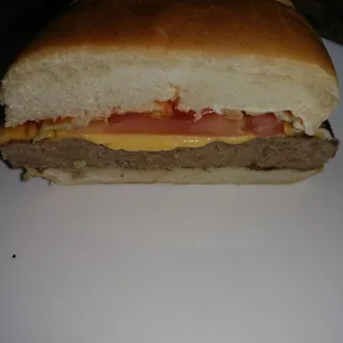 Half of a cheeseburger. Yum