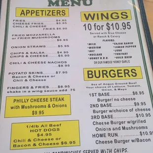 Limited menu but plenty of bar food, as expected.
