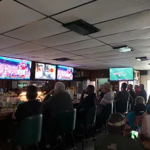 people sitting at the bar