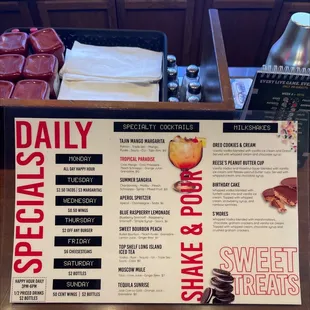 Back of Menu
