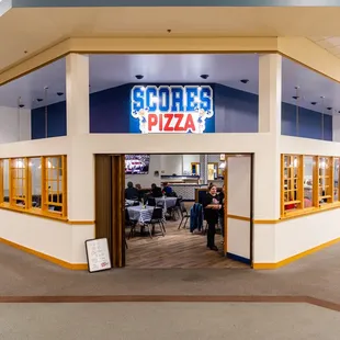 the entrance to the restaurant