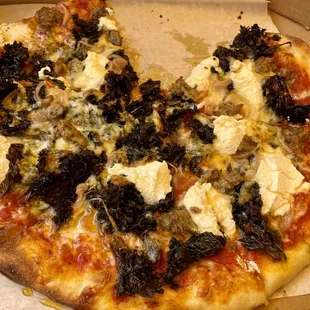 Specialty sausage kale ricotta hot honey small pizza