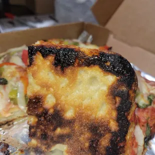 Burnt crust on Sicilian