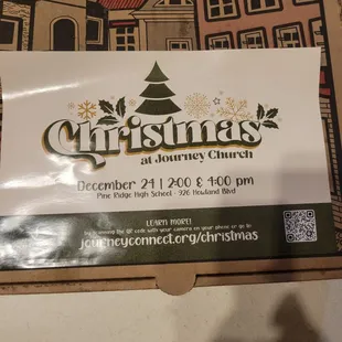 Christmas advertisement on box