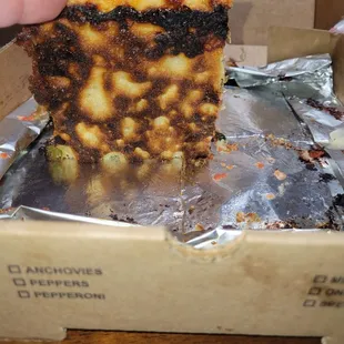 Burnt crust on Sicilian