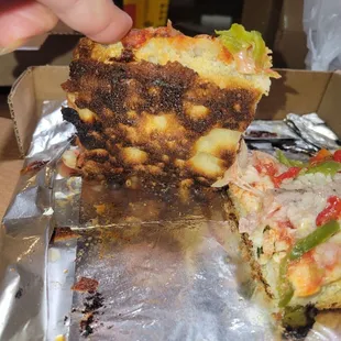 Burnt crust on Sicilian