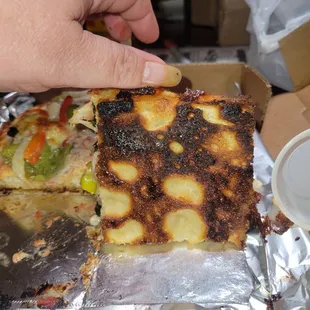 Burnt crust on Sicilian
