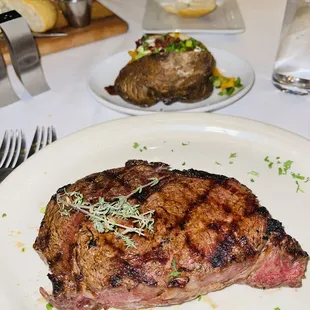 Ribeye and loaded baked potato