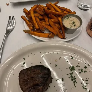 Filet with sweet potatoes