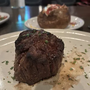 X20 zoom on filet mignon.