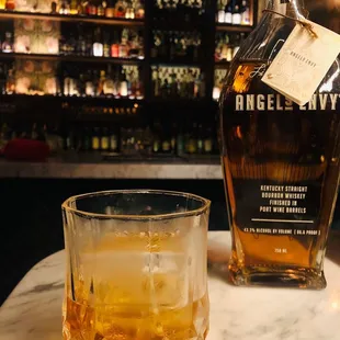 Angel Envy 2 oz pour in a large cube add $1