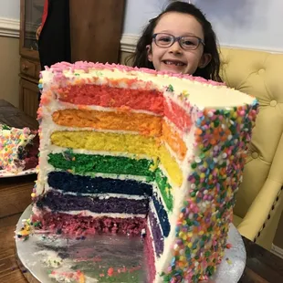 Rainbow 7 layer cake