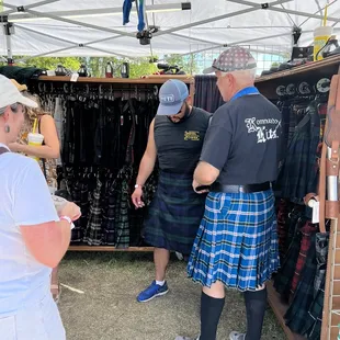 Kilts start at 90 bucks go up to about 250 in this particular tent