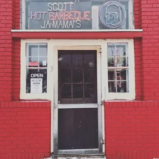 If you don't pay attention, you may pass it up...small place set up for takeout but there are 2 small tables inside.