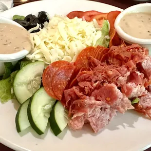 Antipasto Salad with creamy Italian dressing