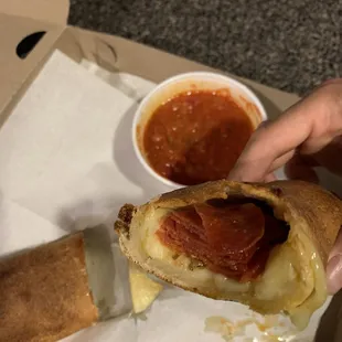 Had to get a pepperoni roll on the east coast... can't be found out west!