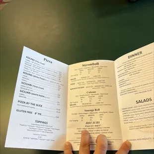 a hand holding a menu