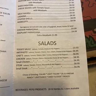 a menu for a restaurant