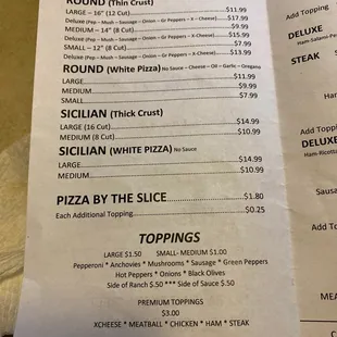 menu