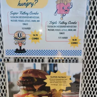 a menu for a fast food restaurant