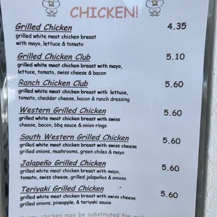 Chicken items