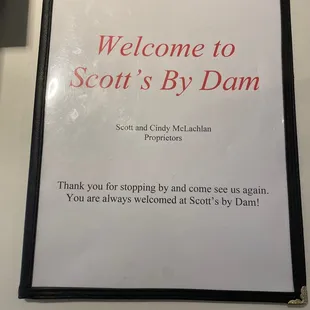 a sign for scott's by dam