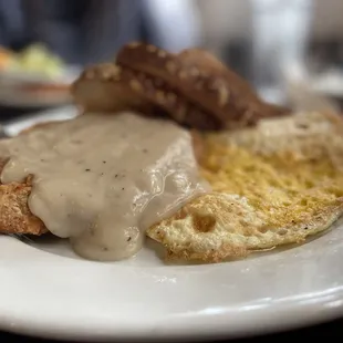 Chicken fried Steak and eggs