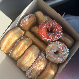 food, donuts, dough desserts