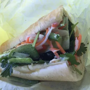 Vietnamese Chicken Sandwich/ substituted BBQ pork for chicken.
