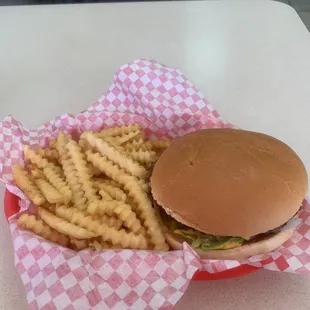 Deluxe burger basket - I added cheese