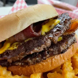 Double bacon cheeseburger!