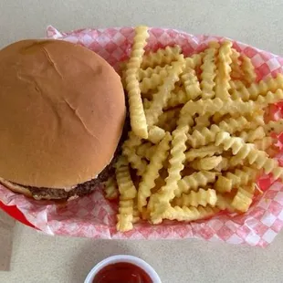Delux burger and fries