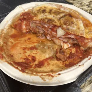 Bacon, ham pepperoni deep dish personal pizza