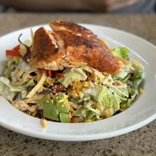 Blackened Salmon salad