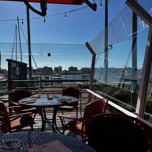 Having lunch at the waterfront patio.