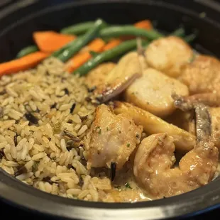 Seafood Saute W/ Rice Pilaf &amp; Veggies