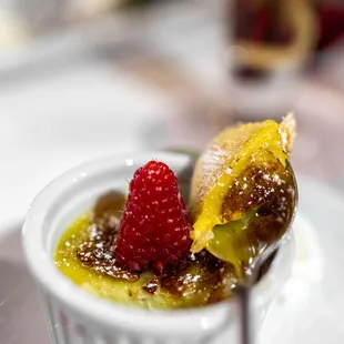 St Valentine's Day Four-Course Menu: Pistachio Crème Brûlée