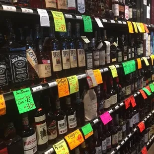 shelves of liquor