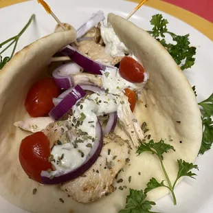 Chicken Pita Kebob wrap