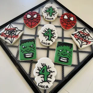 spiderman cookies and cookies
