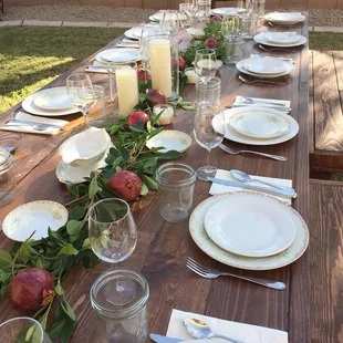 holiday farm table setup