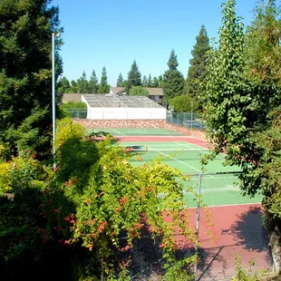 Tennis Courts, Basketball Court &amp; View of the indoor racquetball court.