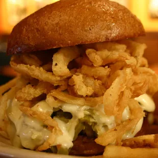 Scotty P's Green Chile Cheeseburger