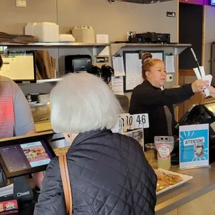 customers at the counter